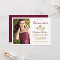 Coroa Dourada Moderna e Elegante Burgundy Quincean