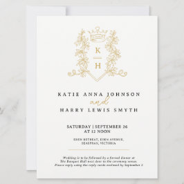 Convite Coroa e forragem, ouro preto em branco