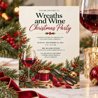 Convite Coroa e Vinho Festa de Artesanato de Natal