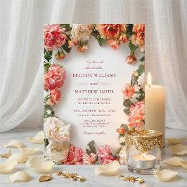 Convite Coroa Floral 3D Texturizada Casamento