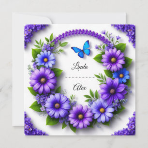 Convite Coroa Floral de Casamento
