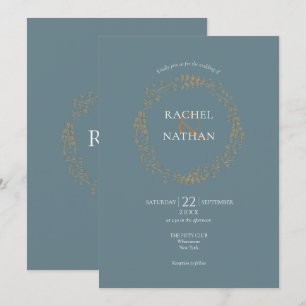 Convite Coroa Floral de Louro Casamento