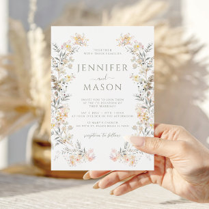 Convite Coroa Floral de Outono Boho Meadow Casamento
