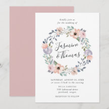 Coroa Floral de Rosa Empoeirada em Aquarela | Casa
