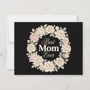 Convite Coroa Floral Elegante Melhor Mãe do Mundo