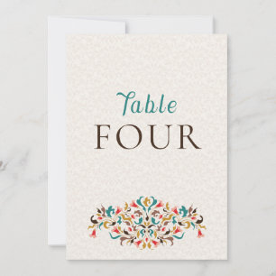 Convite Coroa Floral Elegante Moderna Número da Mesa de Ca