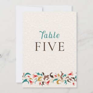 Convite Coroa Floral Elegante Moderna Número da Mesa de Ca
