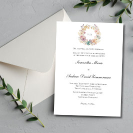 Convite Coroa Floral Monograma Casamento Formal Tradiciona