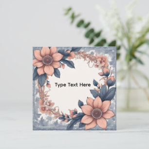 Convite Coroa Floral Personalizada em Laranja Empoeirada e