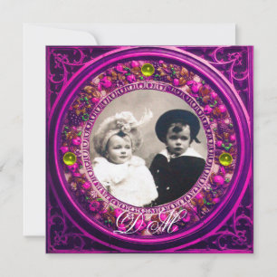 CONVITE COROA FLORAL ROSA RENASCIMENTO FLORENTINO MONOGRAM