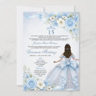 Convite Coroa Mis Quince Azul Poeirento Quinceañera 15 Ano
