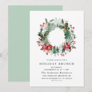 Convite Coroa Paisagem Floresta NATAL FÉRIAS BRUNCH