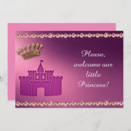 Convite Coroa Personalizada e Castelo Roxo