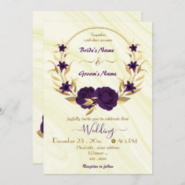 Convite coroa púrpura real coroa coroa