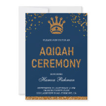 Coroa Real Príncipe Azul Dourado Aqiqah