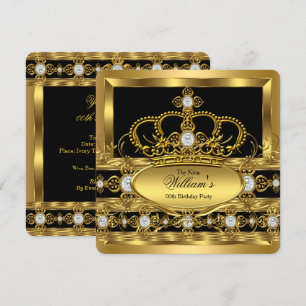 Convite Coroa Rei Príncipe Rainha Real Ouro Diamante Festa