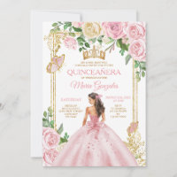 Coroa Rosa Bege Suave Princesa Menina Quinceañera 