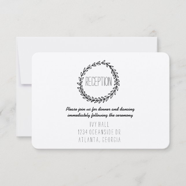 Convite Coroa Rústica Kraft Recepção (Frente)