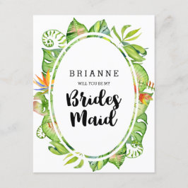 Convite Coroa Tropical De Folha Você Será Minha Colega De