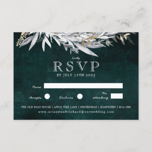 Convite Coroa Vintage Escura com Folhagem Rústica