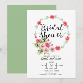 Convite Coroa Vintage Floral Aquarela Chá de Noiva