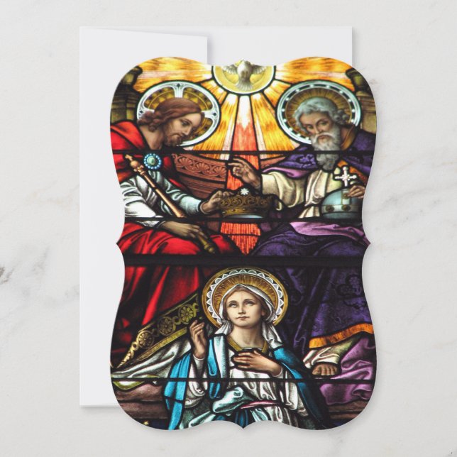 Convite Coronagem da Bênção Virgem Maria Vidro Apanhado (Frente)