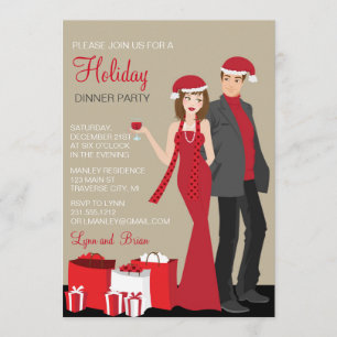 Convite Corporação de Férias de Natal de casais