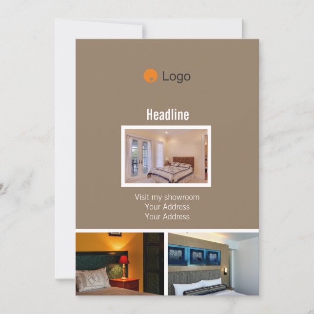 Convite Corporação monocromática flexível (Frente)