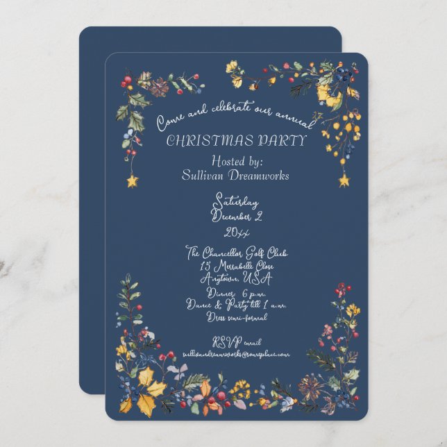 Convite Corporate Annual Christmas Party  (Frente/Verso)