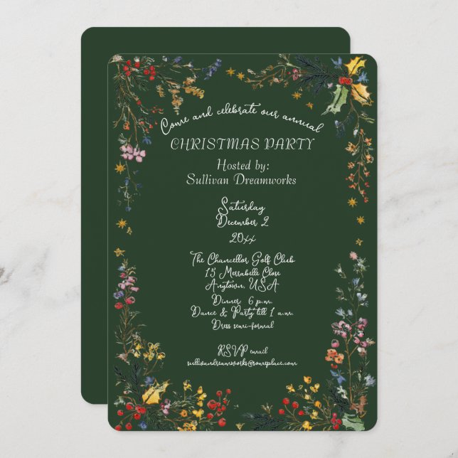 Convite Corporate Annual Christmas Party  (Frente/Verso)