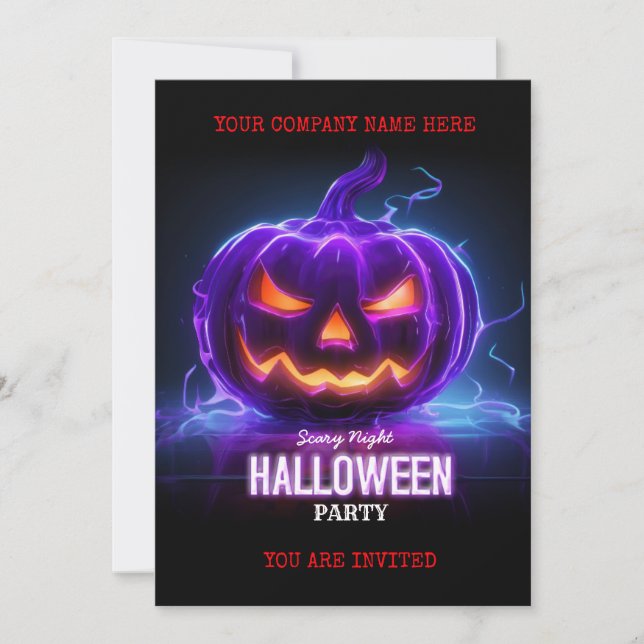 Convite Corporate Business Halloween Office Party Logo (Frente)