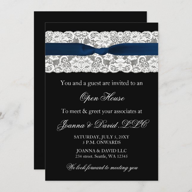 Convite corporativo ao Marinho Elegante (Frente/Verso)