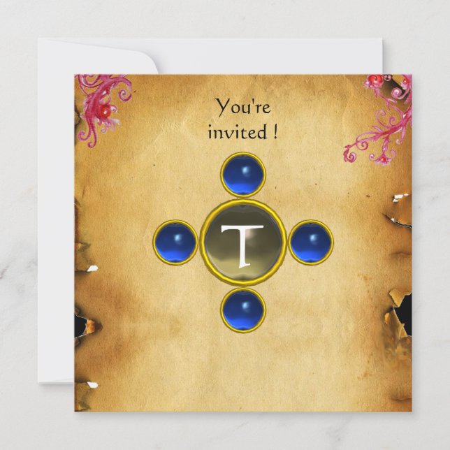 Convite CORREDORES NO Sapire DO monograma DA TEMPESTADE (Frente)