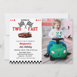 Convite Correndo em duas festas de segundo aniversário de 