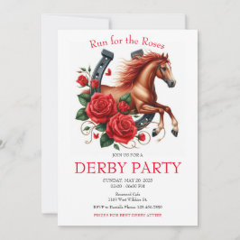Convite Correr para o Partido de Raça Rosa Derby