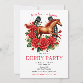 Convite Correr para o Partido de Raça Rosa Derby