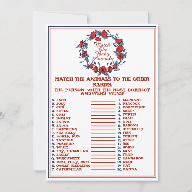 Convite Correspondam Ao Chá de fraldas Floral Papoila Dos  (Frente)