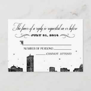 Convite correspondente à placa RSVP do Skyline de 