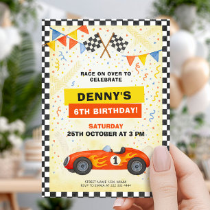 Convite Corrida de Carros Aniversário Infantil