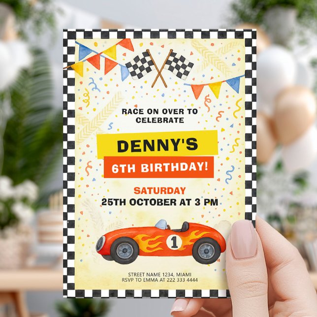 Convite Corrida de Carros Aniversário Infantil (Criador carregado)