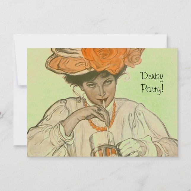 Convite Corrida de cavalos dos chapéus dos rosas dos (Frente)