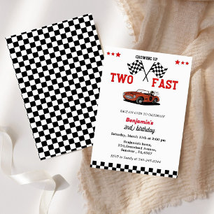 Convite Corrida do carro Crescendo dois rapazinhos