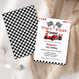 Convite Corrida do carro Crescendo dois rapazinhos
