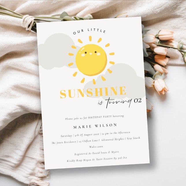 Convite Corta Nosso Pequeno Amarelo Sunshine Qualquer Idad (Criador carregado)