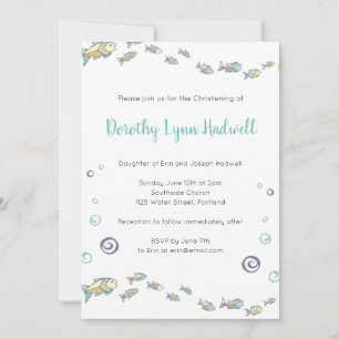 Convite Corta Sob O Batismo Do Peixe Do Mar