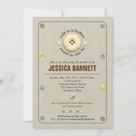 Convite Cortar como Chá de fraldas de Botão