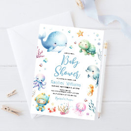 Convite Corte sob o Chá de fraldas do mar