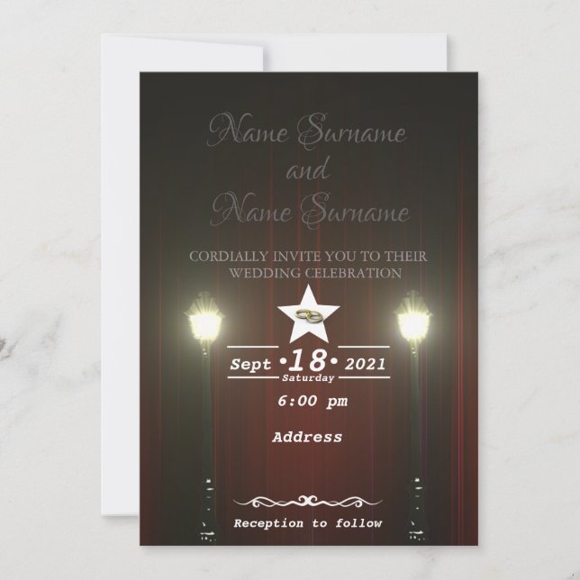 Convite Cortina de teatro (Frente)