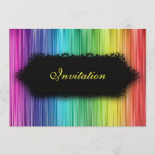 Convite Cortina preta do arco-íris dos eventos elegantes