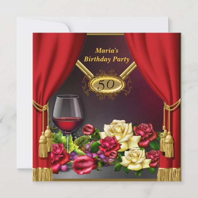 Convite Cortina Vermelha Convite (Frente)